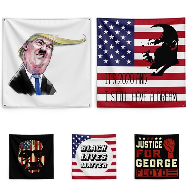 

george floyd printing tapestry black lives matter household wall banner black lives matter flag 150*150cm #qa36902