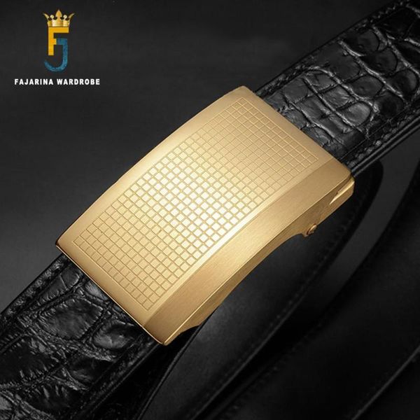 

fajarina crocodile skin belts paid stainless steel automatic buckle fashion belt men 33mm wide packing eyfj14, Black;brown