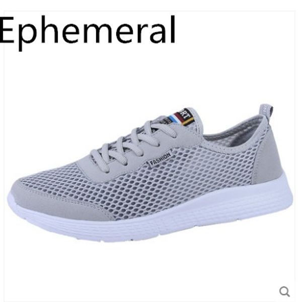 

male's breathable lace-up shoes loafers summer mesh footwear plus size 19-4 round toe light blue black grey comfortable
