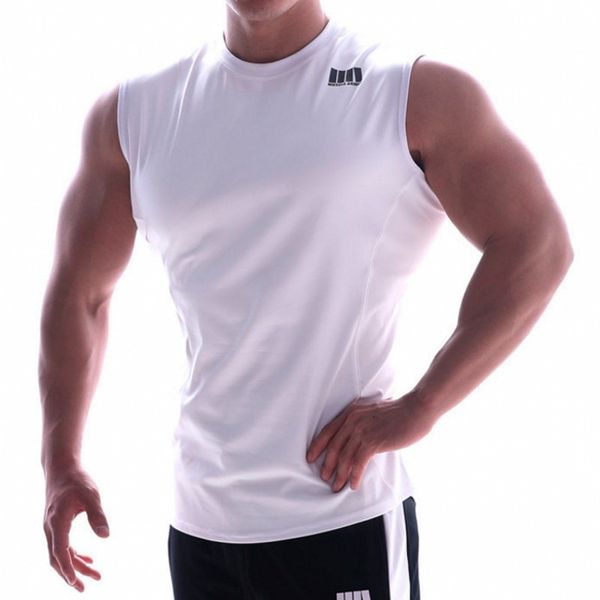 

men gym fitness running vest jogging sports bodybuilding stringer sportswear muscle compression vest sleeveless tank, Black;blue