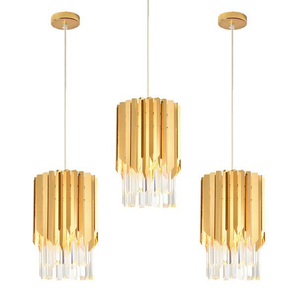 

modern crystal chandelier for dining room golden single light polished steel suspension lighting fixtures led cristal lustre