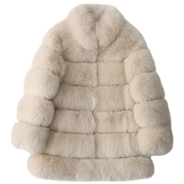 

2018 new autumn winter coat thickening faux fur coat women medium-length wide strip section fur, Black