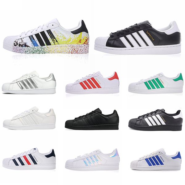 

superstar men women platform sneakers casual leather shoes superstars 80s pride super star mens trainers walking hiking sports 36-44, Black