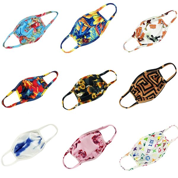 

mouth ice mask anti dust face er dustproof washable reusable ice silk cotton designer printed masks for child ljja4087 #800, Black