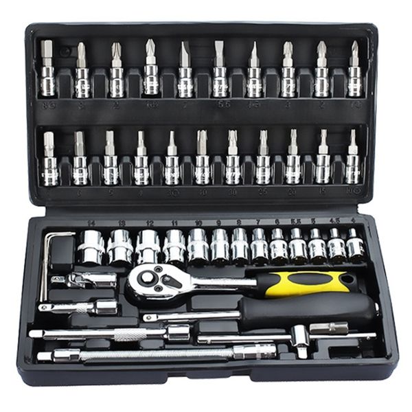 

46pcs/set professional wrench socket set hardware car boat motorcycle repairing tools kit multi tool hand tools car-styling