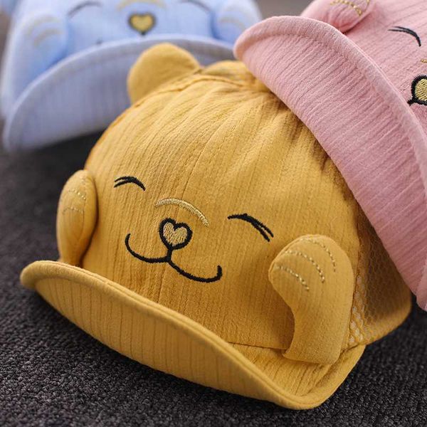 

baby hat summer thin section baby cute boy children baseball cap child, Yellow