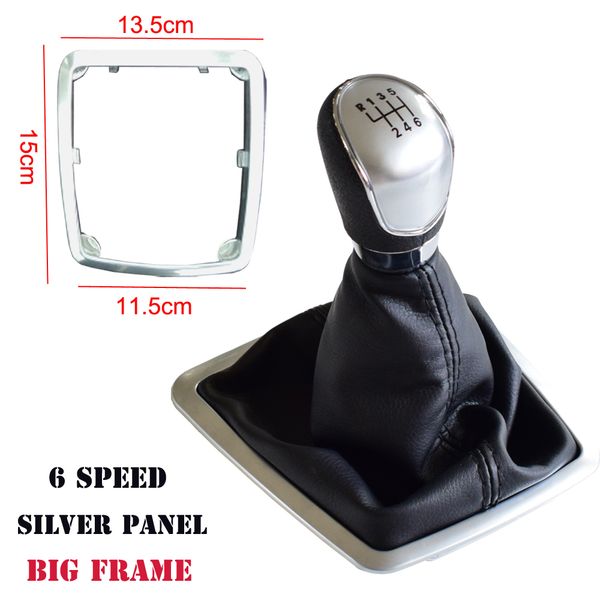 

abs black/silver panel car styling for focus 2 2 fl c-max 06-11 3 4 galaxy 5/6 speed mt gear shift knob gaiter boot