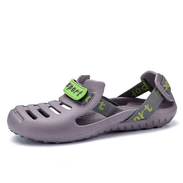 

sandal men rubber eva sandles hole shoes comfortable lightweight casual men slippers promotion homens da areia 39-45, Black
