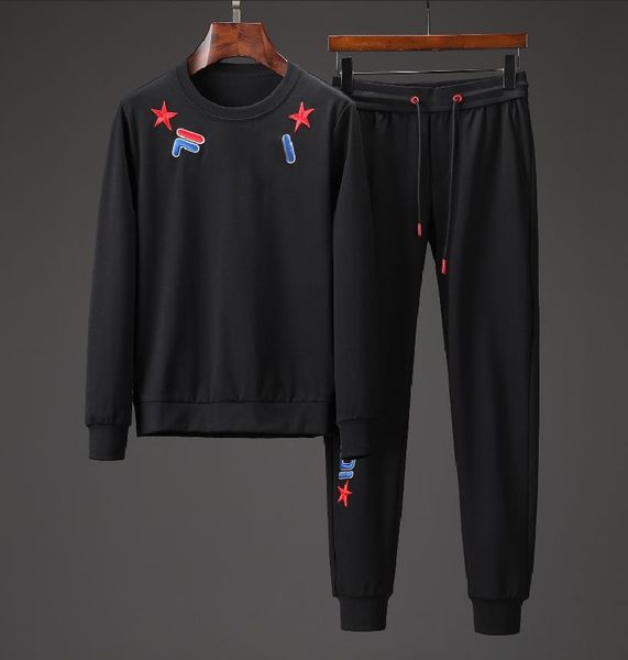 

mens designer suit hoodie and pants for men brand two-pieces fashion street style crew neck long sleeve pants brand letters clothing, Gray