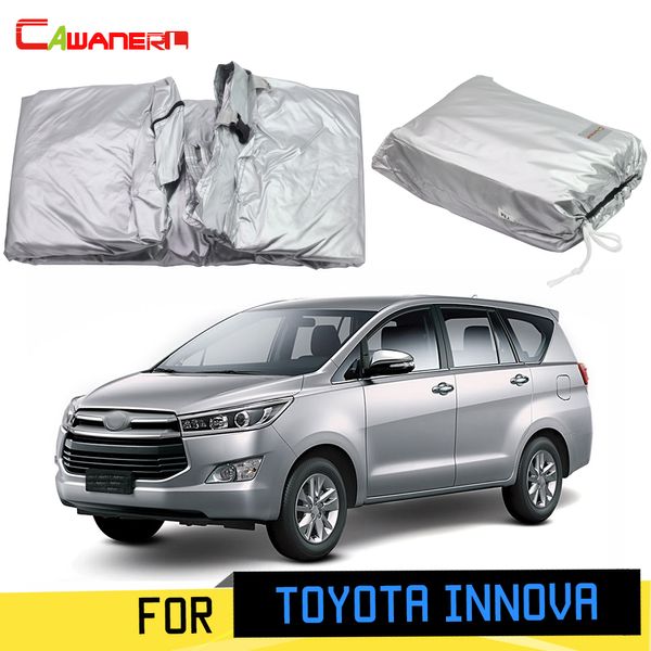 

cawanerl car cover sun shade anti-uv rain snow scratch protection outdoor mpv cover windproof for innova 2004-2019