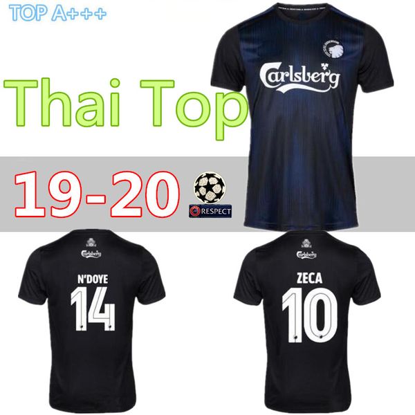 

2019 fck copenhagen soccer jersey home black 19 20 kobenhavn 29 skov 14 n'doye 10 zeca football shirts fischer falk denmark, Black;yellow