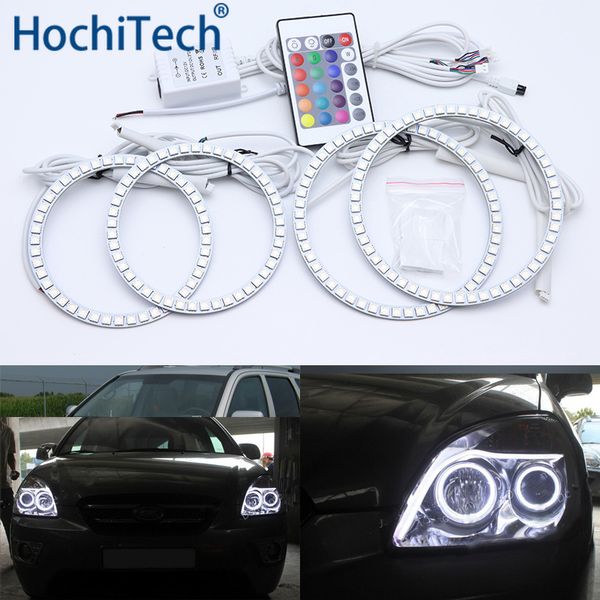 

for kia carens rondo 2006 2007 2008 2009 2010 2011 multi-color led angel eyes kit rgb halo rings daytime running light drl