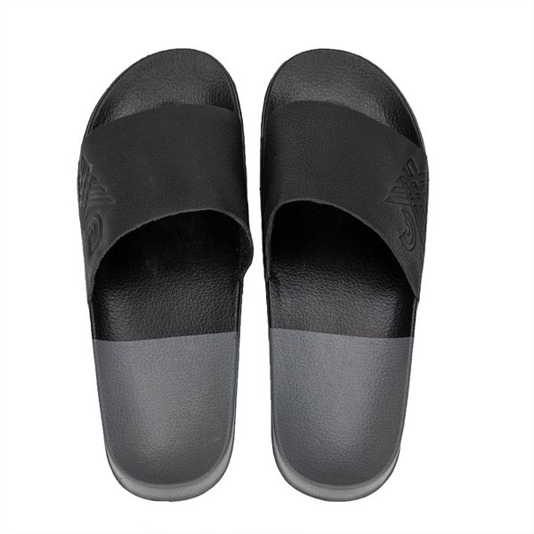 

men slide sandals shower beach slippers cow genuine leather bath poor house shoes lightweight soft anti-slip, Black