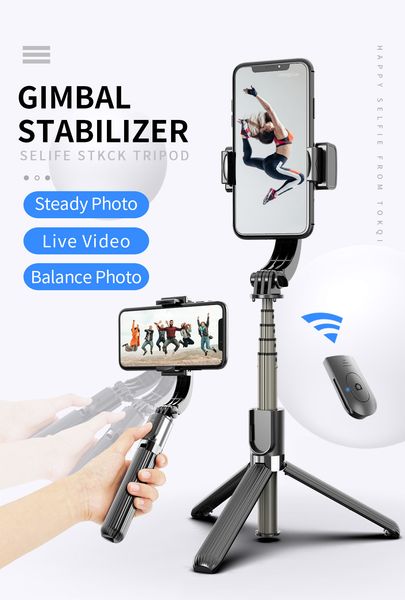 

ручной gimbal стабилизатор anti-shake селфи стик bluetooth пульт дистанционного управления штатив 360 градусов смартфон держатель для ios an