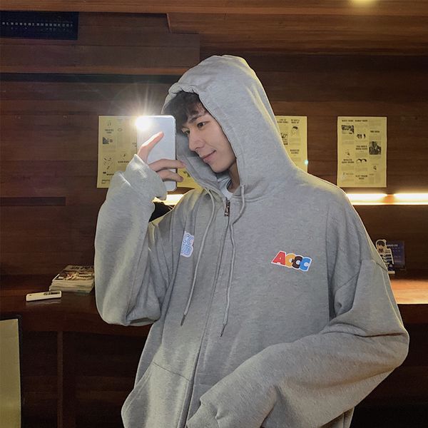 

men's hoodies & sweatshirts 2021 summer youth japanese harajuku style couple long-sleeved loose solid color large pocket casual party, Black