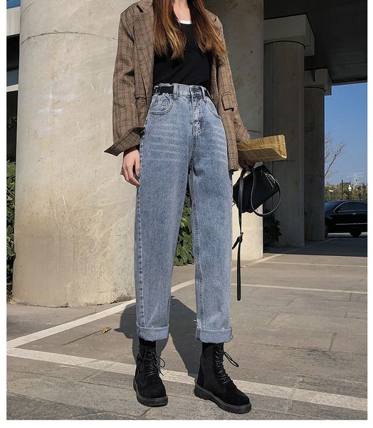 

deep blue харлан женские джинсы сыпучие straight student leisure