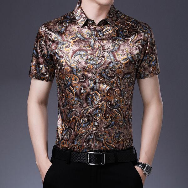 

silk mens shirts elegant vintage mens shirts baroque men luxury royal european clothing cashew flowers plus size clothes, White;black