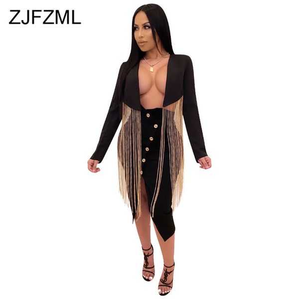 

long tassels patchwork slim fit blusas for women fashion notched long sleeve short coat autumn winter female plus size outerwear, Black;brown