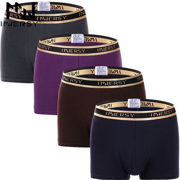 

innersy shorts mens 4pcs\lot underwear soft boxers cotton boxer men solid boxer shorts l size boxers small mens underwear thin, Black;white