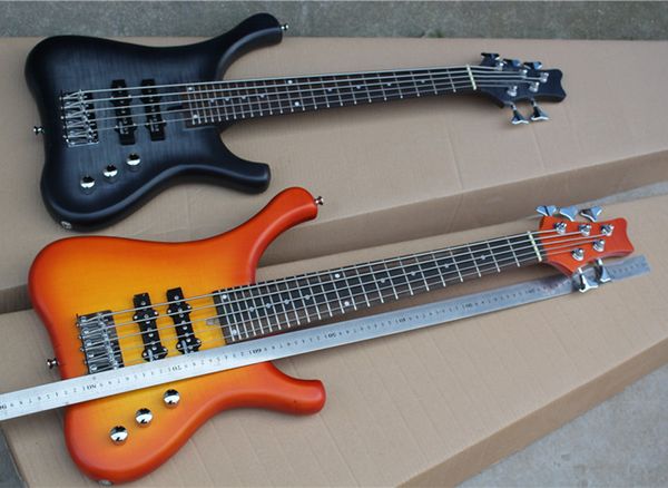 

5 strings black/orange electric bass guitar with rosewood fretboard,total length 81 cm,can be customized as request