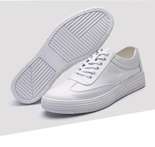 

fashion men casual shoes triple white comfortable lether shoes mens trainers sports sneakers, Black