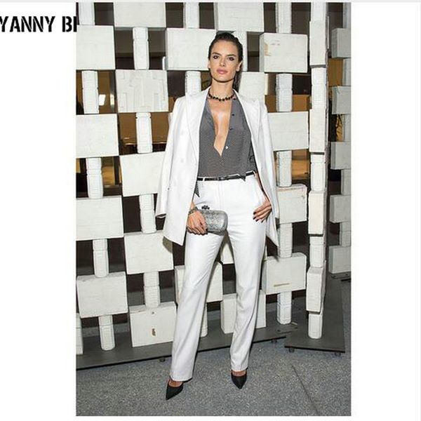 

white ladies office uniform designs women business suits formal pant suits for weddings tuxedo female trouser suits(jacket+pant, White;black