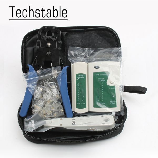 

network ethernet cable tester rj45 kit rj45 crimper crimping tool punch down rj11 cat5 cat6 wire line detector 8p8c 6 in 1