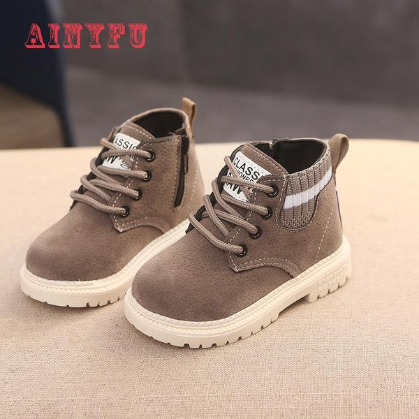 

new winter plush warm martin boots children snow boots boys shoes fashion leather soft fleece antislip girls eu 21-30 b389, Black;grey