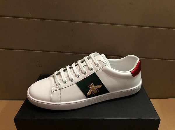 

fashion men women casual shoes luxury designer shoes genuine leather bee embroidered ace sports running shoes