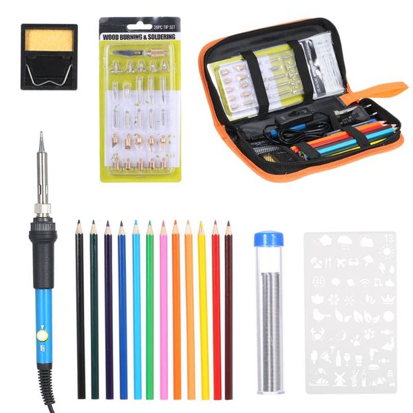 

new adjustable temperature electric soldering iron kit wood burning iron kit welding rework station heat tool repair tool