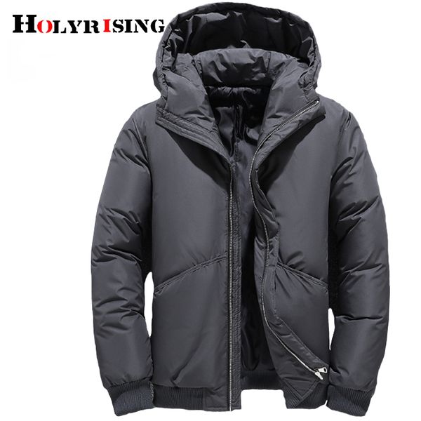 

2019 winter men's coat men's down jackets autumn warm male doudoune homme white duck down jacket for men warm windbreaker 18889, Black