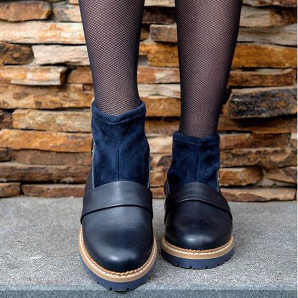 

women winter shoes casual buckle strap chunky heel ankle booties thick heel booties botas mujer invierno 2019 botine femme#xb15, Black