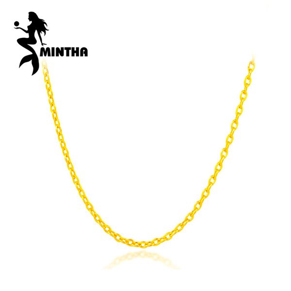 

mintha genuine classic 18k white yellow rose gold chain cost price sale pure 18k gold necklace for love gift for women, Silver