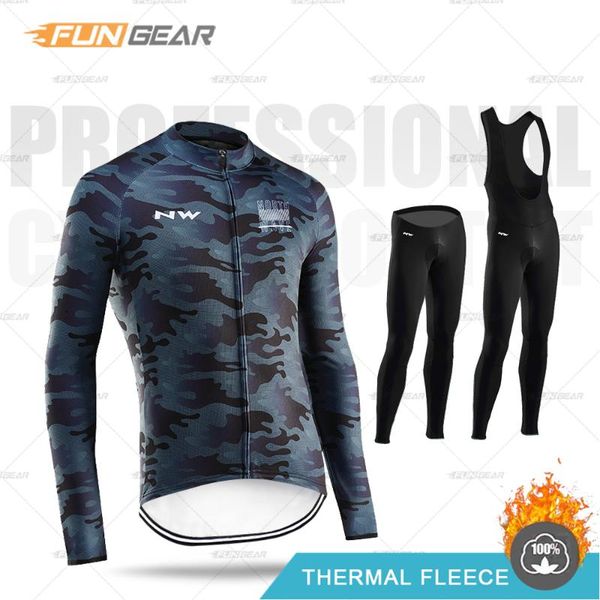 

ropa ciclismo northwave зимняя термальная флис трикотажные велоспорта одежда теплая одежда для мужчин джерси костюм велосипед езда bib pants, Black;blue
