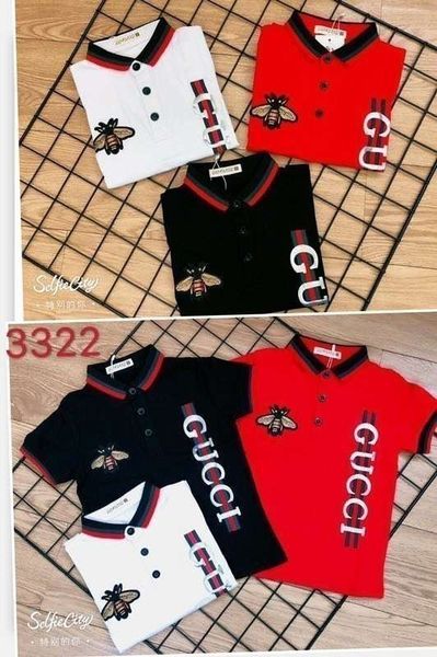 

Guc summer new fashion short-sleeved children's suit comfortable and breathable cute fashion bee badge
