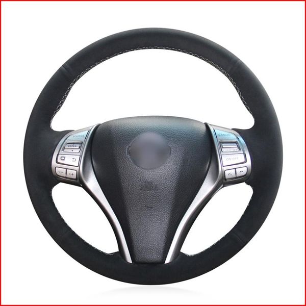 

black suede car steering wheel cover for teana 2013-2018 altima 2013-2018 x-trail 2014-2017 qashqai 2014-2017 rogue