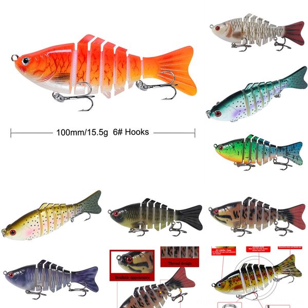 

tupef double-sided box thickened wooden shrimp luya (10cm * 15.5g) box 10 grid translucent fishing bait