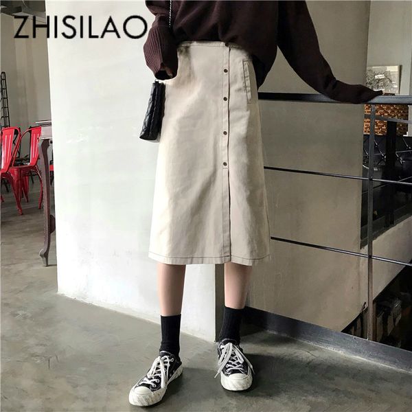 

high waist straight denim skirt women maxi saia longa jeans white long skirt plus size a-line jeans summer 2020, Black