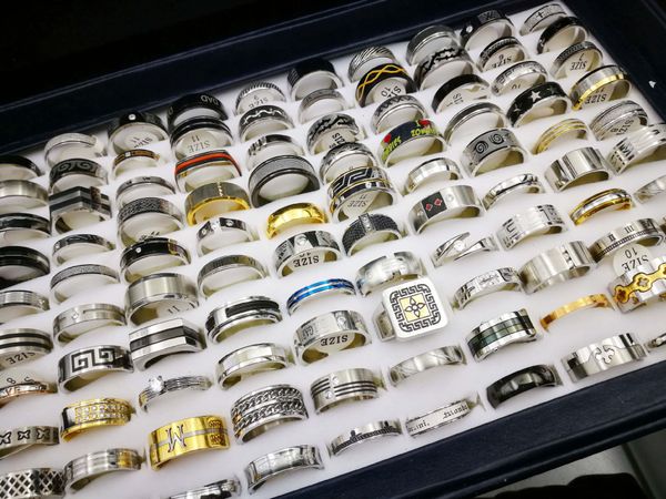 

tlt mix style lot stainless steel rings mens womens fashion jewelry party ring gift ring band ring k4260, Silver