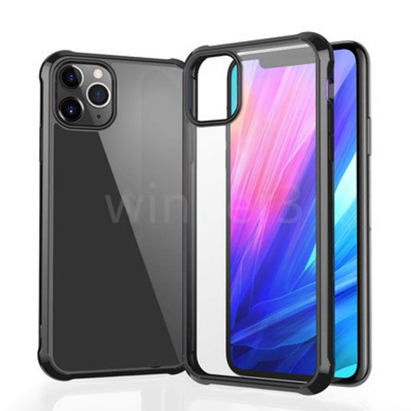 

для iphone 11 pro max прозрачный чехол противоударный жесткий pc четкие телефон дела задняя крышка для iphone xr xs 6 7 8 plus
