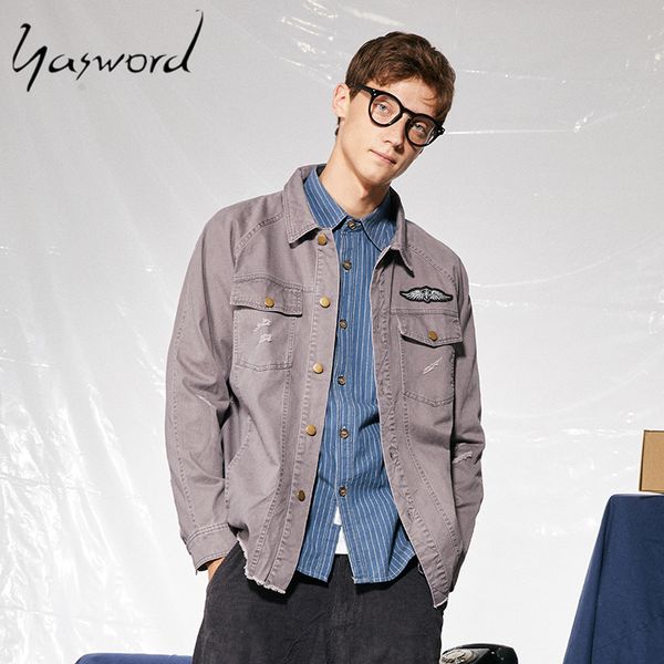 

yasword new autumn jacket men 2019 loose jackets hooded windbreaker fashion coats, Black;brown