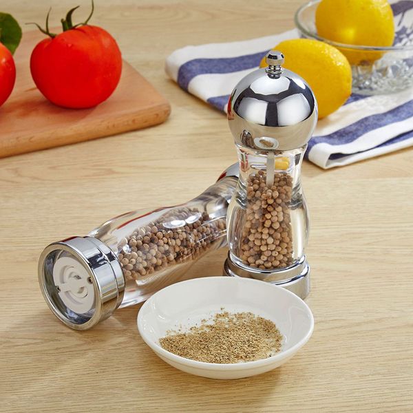 

нержавеющая сталь соль и перец grinder шейкеры акриловая тела специи соль и перец мельница