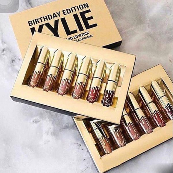 

2020 Kylie губной помады Макияж губ 6Pcs / Lot Матовые Помады не Faded Beauty Глазированного Liquid