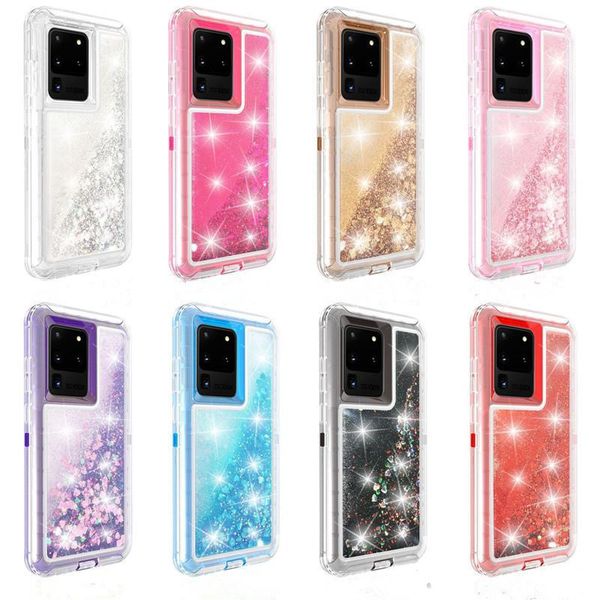 Bling Kristal Yağ Sıvı Şeffaf Glitter Cep Telefonu Kılıfları Samsung Galaxy S10E S8 S9 Artı S7 Kenar Note9 Not8 Quicksand Tasarımcı Clear Case