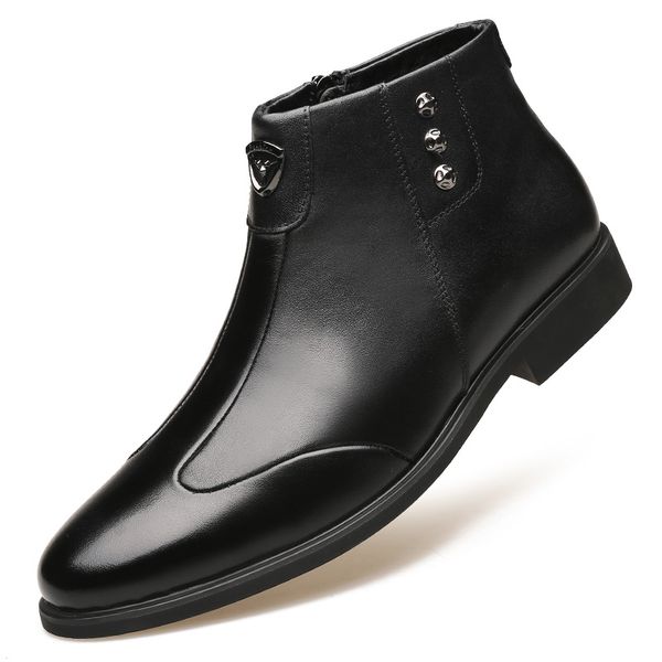 

bonjean мужская зимняя теплая кожа boots black zipper high-топ ботильоны мужчины осень удобная sneaker большой размер 38-48