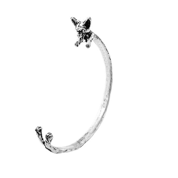 

drop shipping animal chihuahua dog adjustable jewelry charms oxidized antique vintage plain bangle bracelet for women and girls, Black