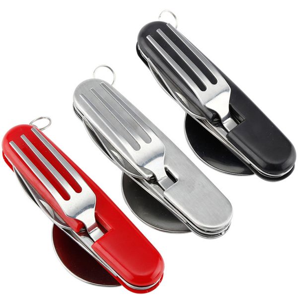 

outdoor folding cutlery /spoon/fork/bottle opener crockery for tourism camping picnic tableware set hiking travel