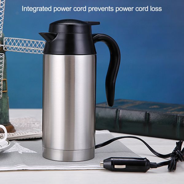 

24v car based electric stainless steel 750ml heating kettle cup coffee heated mug motor hot water for car truck use