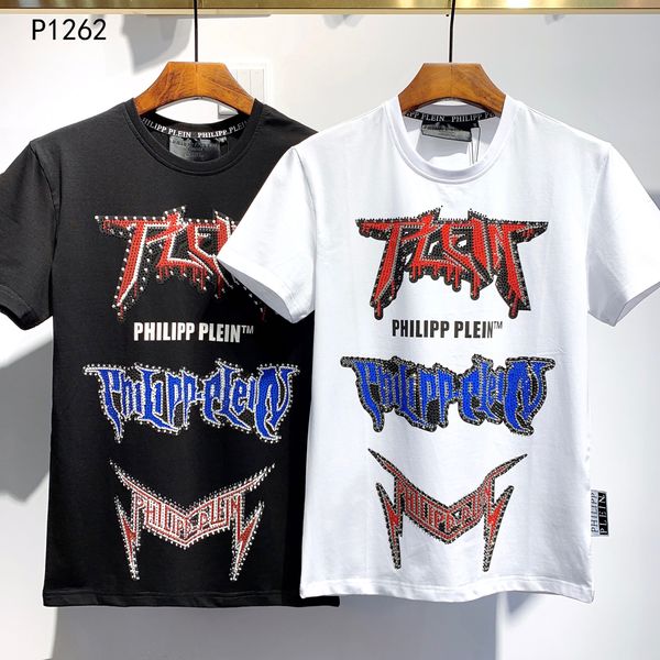 

pp philip plain brand mens designer t shirts firmata uomo fashion luxury designer t shirt summer homme mens skull tshirt tee 1262