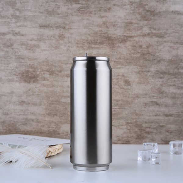 

16oz 12oz cola can water bottle stainless steel vacuum tumbler double wall coffee mug travel outdoor sports for cold and drinks